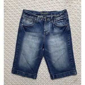 ZCO Premium Capri Jeans Women Sz 8 (30x13 Blue Denim Embroidered Pockets